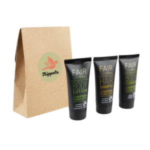 rejsesæt med shower gel, shampoo og body lotion